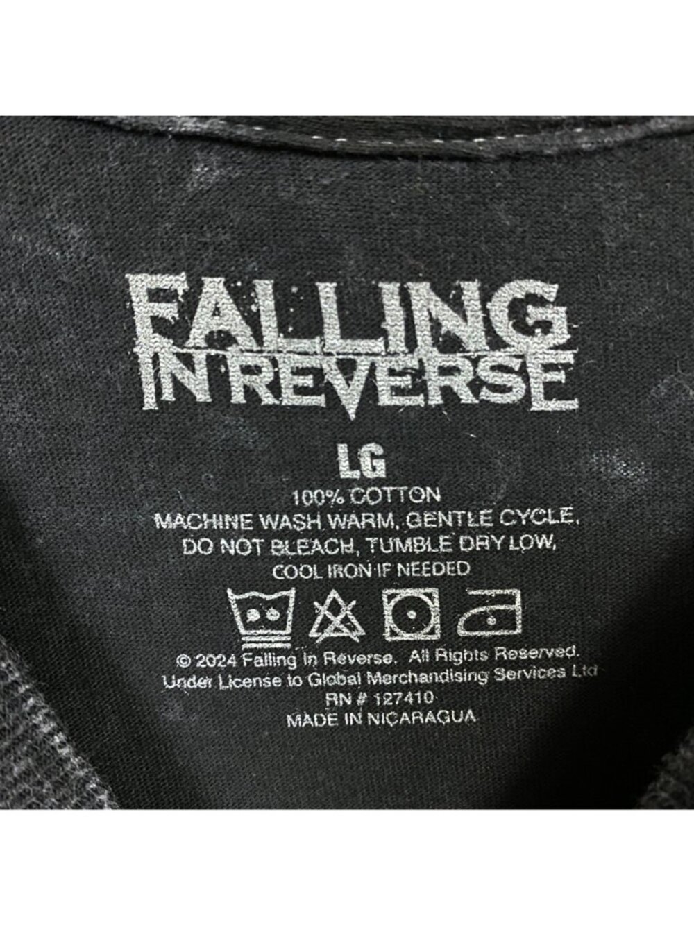 Falling In Reverse All My Life Cowboy Acid Wash T-shirt size Large - Picture 4 of 4